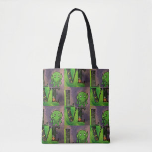 Tote LOVE Cthulhu Repetindo Bolsa