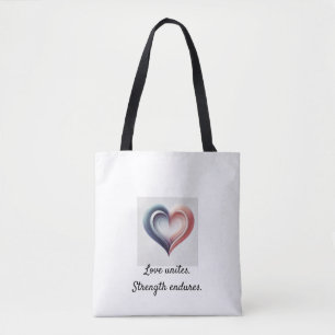 Tote Love Unites - Inspirational Yin Yang Heart Bolsa B