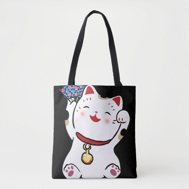 Tote Lucky Cat Maneki Neko Bolsa (Frente)