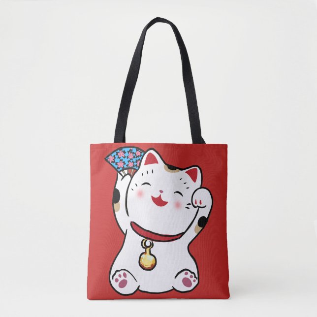 Tote Lucky Cat Maneki Neko Bolsa (Frente)