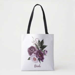 Tote Luscious Dark Purple e Plum Peonies Bolsa