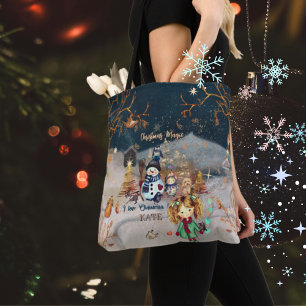 Tote Magia de Natal com Bolsa de Caracteres Bonitos