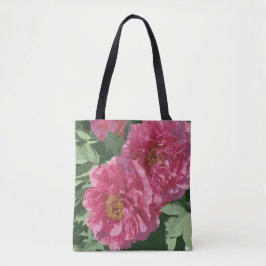 Tote Magnífico e cor-de-rosa profundo na bolsa de canva