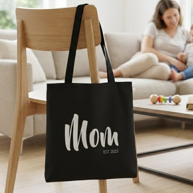 Tote Mamãe Estabeleceu Nova Bolsa de Presente para Mamã (Mom Established Typography Tote Bag)