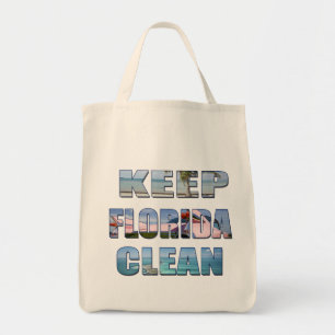 Tote Mantenha a Bolsa de praia tropical limpa da Florid