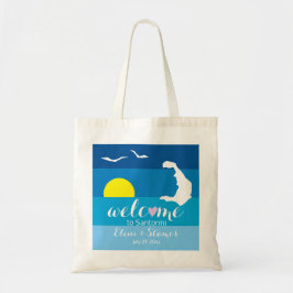 Tote Mapa de Santorini, gola a bolsa de boas-vindas do 