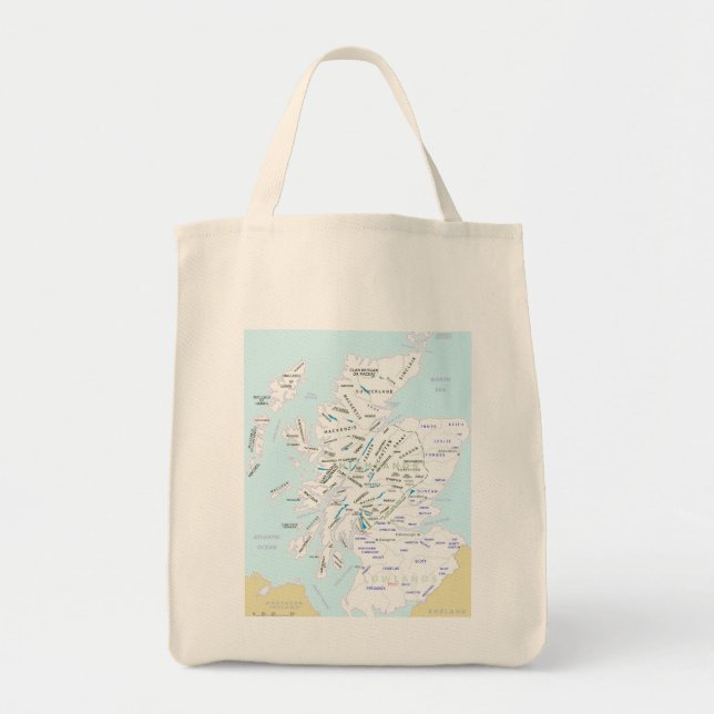 Tote Mapa do clã do bolsa do mantimento de Scotland (Frente)