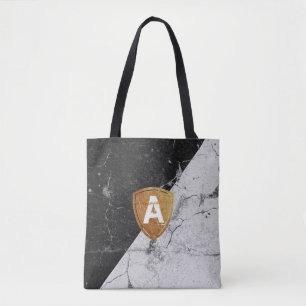 Tote Marble Black White com Bolsa monograma personaliza