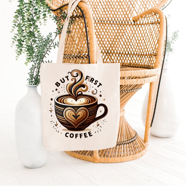 Tote Mas Primeiro Café – Bolsa Swirl & Sparkle (Criador carregado)
