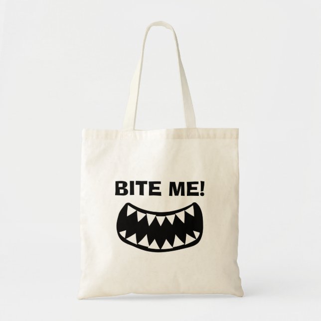 Tote Me Morda! Bolsa de lona engraçada (Frente)
