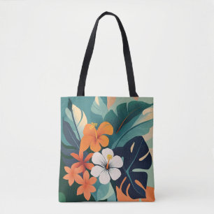 Tote Médio moderna havaiana de Hibiscus Bolsa de praia