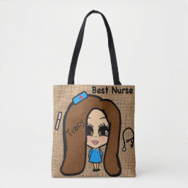 Tote Melhor Bolsa de Enfermeira - Caricatura Personaliz