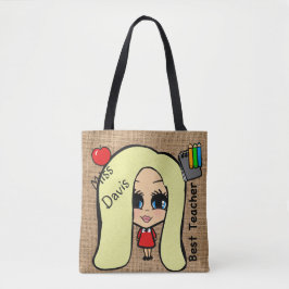 Tote Melhor Bolsa de Professora - Saco de Caricatura Pe
