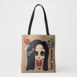Tote Melhor Bolsa de Professora - Saco de Caricatura Pe