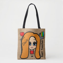 Tote Melhor Bolsa de Professora - Vermelho personalizad