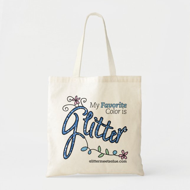 Tote Minha cor favorita é Bolsa de brilho (Frente)