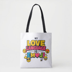 Tote Minha Linguagem do Amor é Bolsa de Emoji