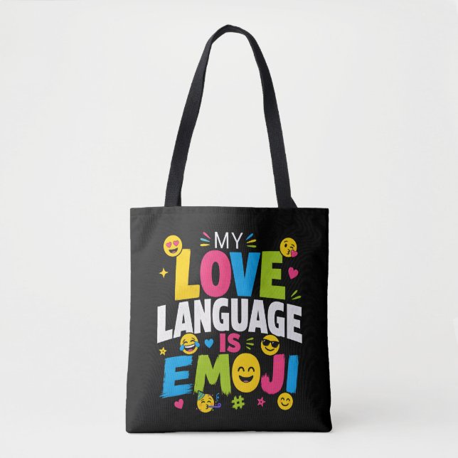 Tote Minha Linguagem do Amor é Bolsa de Emoji (Frente)
