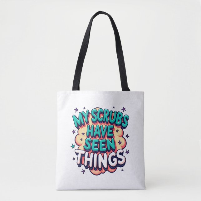 Tote Minha Roupa de Trabalho Viu Coisas Bolsa de Compra (Frente)