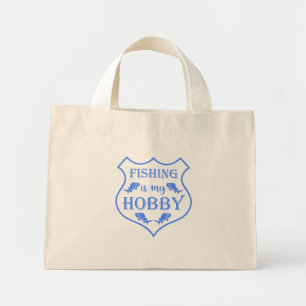 Tote Mini A pesca é a minha citação do escudo hobby na bolsa