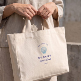 Tote Mini Bem-vindo à Bolsa de Boas-Vindas de Casamento Azul