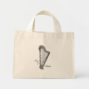 Tote Mini Bolsa antigo e minúsculo com nome personalizado