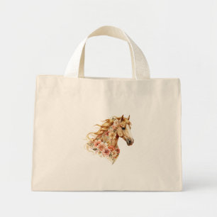 Tote Mini Bolsa de Transporte de Cavalo Floral Boho Equestre