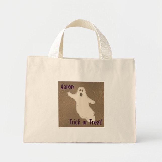 Tote Mini Bolsa de Trick ou Tratar Personalizado (Frente)
