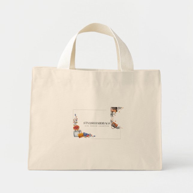 Tote Mini Bolsa Floral Pequena para Mulheres  (Frente)
