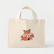 Bolsa Pequena Cute Fox – Lona de Animal da Florest