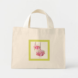 Tote Mini Fuchsias exóticas em um Bolsa minúsculo