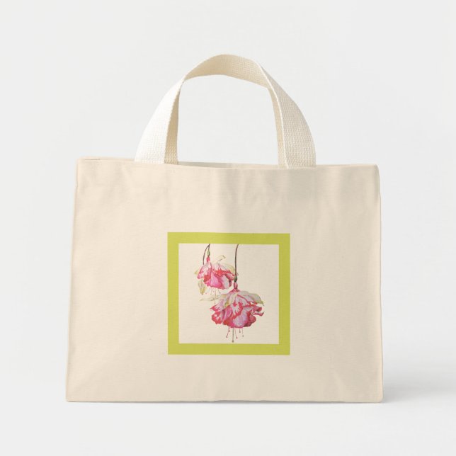 Tote Mini Fuchsias exóticas em um Bolsa minúsculo (Frente)