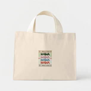 Tote Mini Mama Bolsa de Compras – Design Colorido de Tipogra