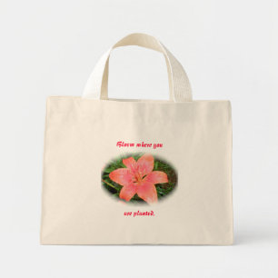 Tote Mini Red Orange Lily Bloom onde você plantou Bolsa