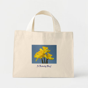 Tote Mini Um Dia Adorável! Bolsa de Compras Amarelos Narciso