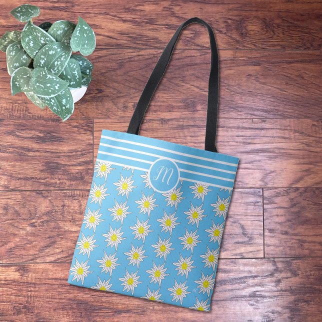 Tote Misturar Padrão Floral N Stripes Bolsa de Monogram (Criador carregado)