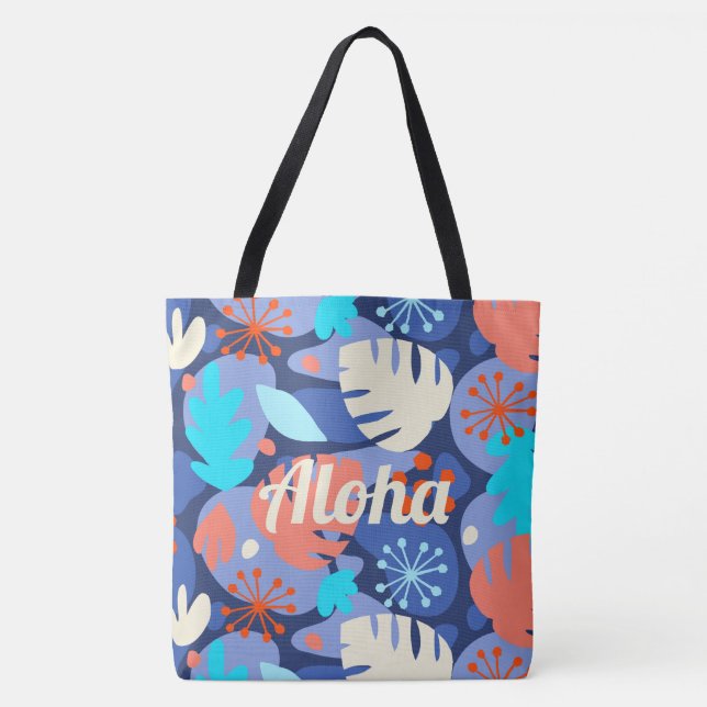 Tote Mod Monstera Leaf Bolsa de praia Tropical Havaiana (Frente)