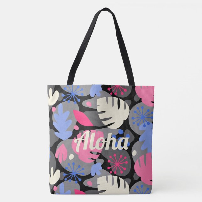 Tote Mod Monstera Leaf Bolsa de praia Tropical Havaiana (Frente)