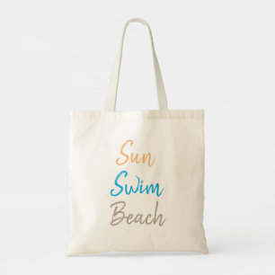 Tote Moderna Bolsa de Praia Sun Swim Beach Personalizad