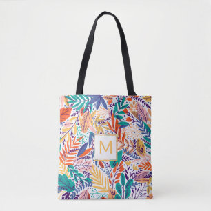 Tote Moderno Cheio Colorido Deixa Bolsa 🌿 monograma ✨