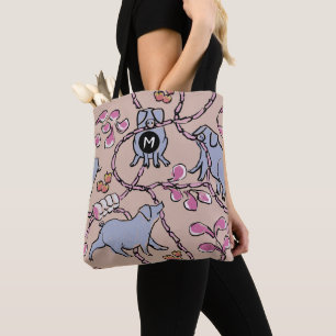 Tote Monograma de ano de porco hilário chinês Bolsa B