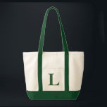 Tote Monograma personalizado VERDE ESCURO   O BOLSA<br><div class="desc">Monograma personalizado VERDE ESCURO   O BOLSA NATURAL.  O costume cria seu próprio saco!</div>