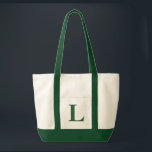 Tote Monograma personalizado VERDE ESCURO   O BOLSA<br><div class="desc">Monograma personalizado VERDE ESCURO   O BOLSA NATURAL.  O costume cria seu próprio saco!</div>