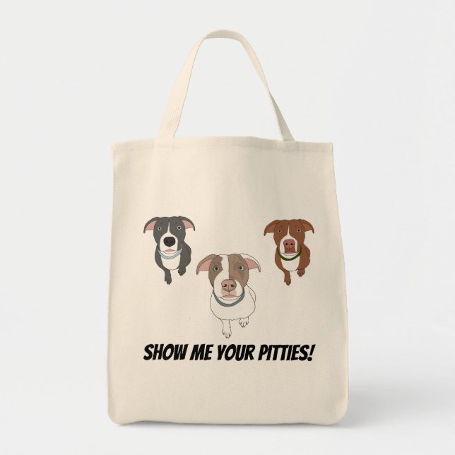 Tote Mostre-me seu bolsa de Pitties (3 cães) (Frente)