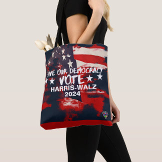Tote Motif Bandeira Motif Vote Harris-Walz 2024 Bolsa