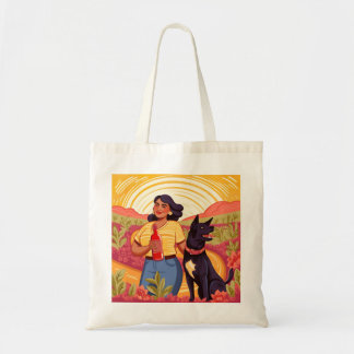 Tote Mulher florescente com Tequila e Bolsa de Cão de E