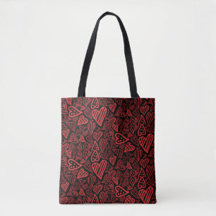 Tote Namorados_corações bolsa preto