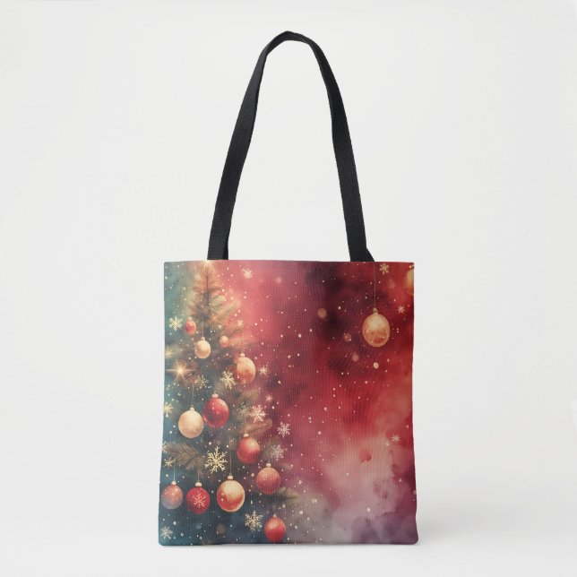 Tote Natal Joy Watercolor Bolsa (Frente)
