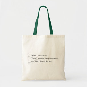 Tote "Nenhuma coisa como o bolsa das horas de dormir"