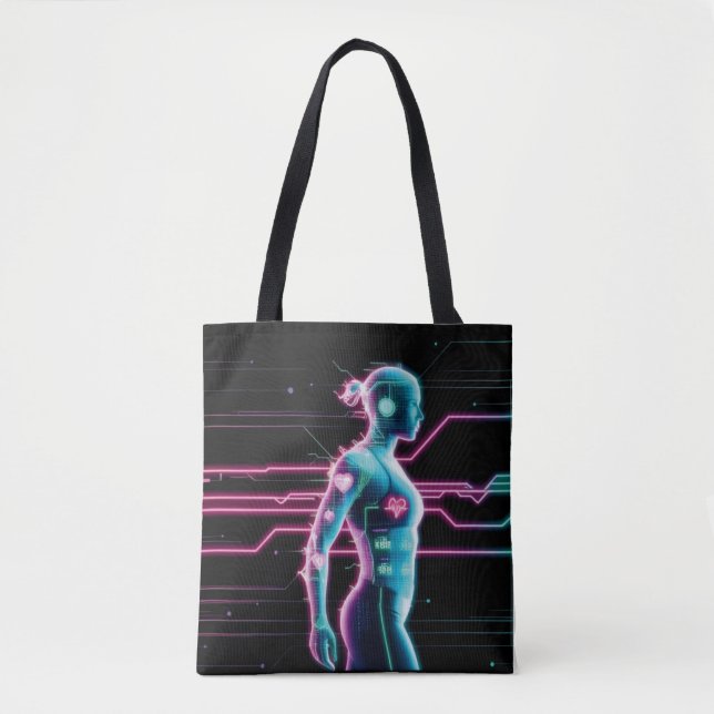 Tote NeonPulse Cyborg Run Bolsa (Frente)